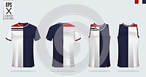 T-shirt sport mockup template design for soccer jersey, football kit, tank top for basketball jersey and running singlet.