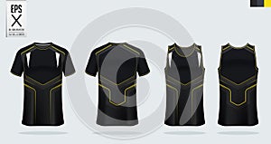T-shirt sport mockup template design for soccer jersey, football kit, tank top for basketball jersey and running singlet. Vector.