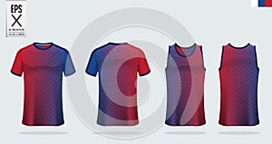 T-shirt sport mockup template design for soccer jersey, football kit. Tank top for basketball jersey and running singlet.Vector.