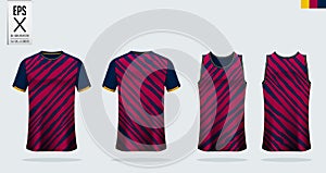 T-shirt sport mockup template design for soccer jersey, football kit. Tank top for basketball jersey and running singlet.Vector.