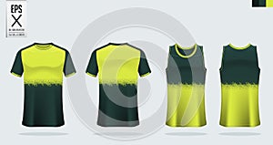 T-shirt sport mockup template design for soccer jersey, football kit. Tank top for basketball jersey and running singlet.Vector.