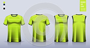 T-shirt sport, Soccer jersey, football kit, basketball uniform, running singlet mockup. Fabric pattern design.