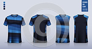 T-shirt sport, Soccer jersey, football kit, basketball uniform, running singlet mockup. Fabric pattern design.