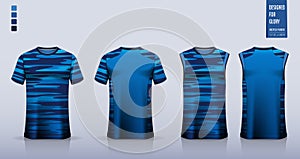 T-shirt sport, Soccer jersey, football kit, basketball uniform, running singlet mockup. Fabric pattern design.
