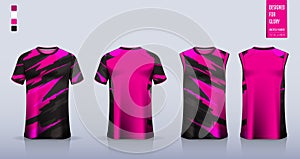 T-shirt sport, Soccer jersey, football kit, basketball uniform, running singlet mockup. Fabric pattern design.