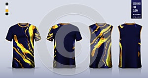 T-shirt sport, Soccer jersey, football kit, basketball uniform, running singlet mockup. Fabric pattern design.