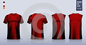 T-shirt sport, Soccer jersey, football kit, basketball uniform, tank top, and running singlet mockup. Fabric pattern design.