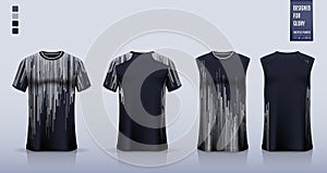 T-shirt sport, Soccer jersey, football kit, basketball uniform, tank top, and running singlet mockup. Fabric pattern design.