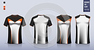 T-shirt sport, Soccer jersey, football kit, basketball uniform, tank top, and running singlet mockup. Fabric pattern design.