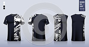 T-shirt sport, Soccer jersey, football kit, basketball uniform, tank top, and running singlet mockup. Fabric pattern design. Vecto