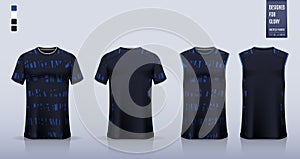 T-shirt sport, Soccer jersey, football kit, basketball uniform, tank top, and running singlet mockup. Fabric pattern design.Vector