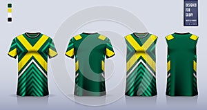 T-shirt sport, Soccer jersey, football kit, basketball uniform, tank top, and running singlet mockup. Fabric pattern design.Vector