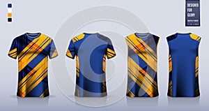 T-shirt sport, Soccer jersey, football kit, basketball uniform, tank top, and running singlet mockup. Fabric pattern design.Vector