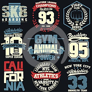 T-shirt stamp graphic set
