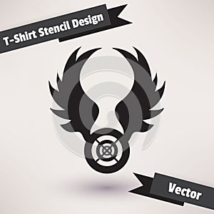 T-Shirt Stencil Design vector illustration.