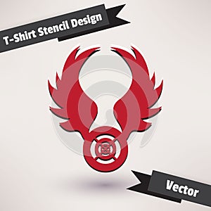 T-Shirt Stencil Design vector illustration.