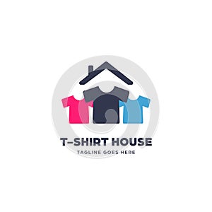 T-shirt tee house maker industry logo icon symbol template
