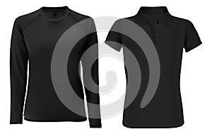 T shirt template mockup. Black apparel blank Front