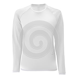 T shirt template. White blank front view. Women