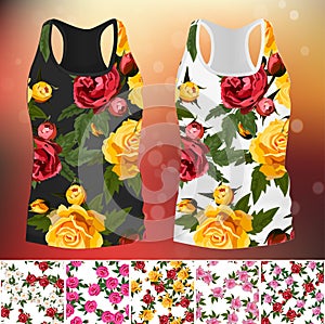 T-shirt with an trendy rose design