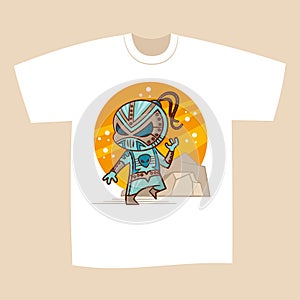 T-shirt White Print Design Superhero Alien