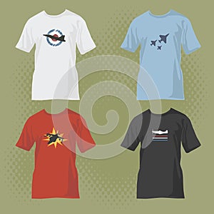 T-shirts with airplane designs