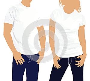 T-shirts. Body silhouette men and women. template