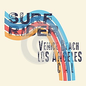 T-shirts surf rider, LA Beach, california surfing