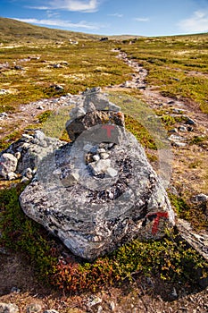 T sign turistforening mountain landscape Norway national park Do