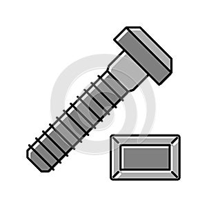 t-slot bolt color icon vector illustration