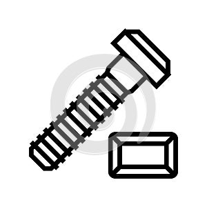 t-slot bolt line icon vector illustration