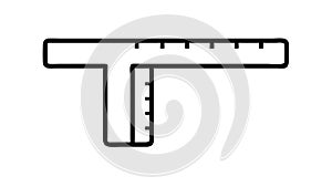 T-Square Ruler, Drafting and Drawing Tool, vector design Generative AI