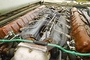 T-72 tank engine, view from open maintenance hatch