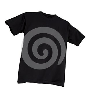 t tee shirt black dynamic flat isolated on white background