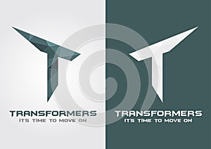 T Transformers icon symbol from an alphabet letter T. photo