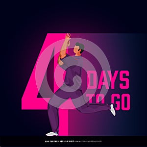 T20 cricket match to start from 4 days left based poster design with Scotland bowler player character in action