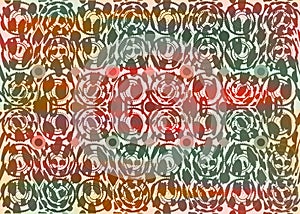 African Wax Print fabric, Ethnic handmade ornament for your design, vintage tribal motifs geometric spiral elements. Colorful