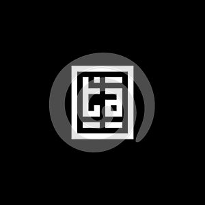 TA initial logo with square rectangular shape style