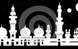 Ta`izz, Taâizz, Yemen. Black & White City Logo. Generative AI. photo