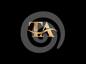 TA, AT logo design. Initial TA,AT letter logo design