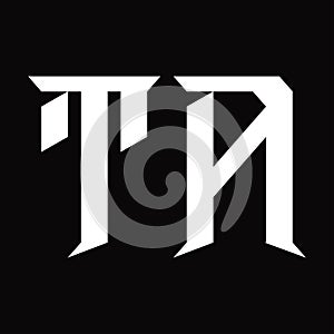 TA Logo monogram with slice shape design template
