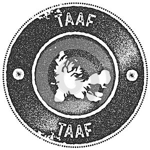 TAAF map vintage stamp.