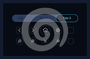 Tab bar and control system UI elements kit