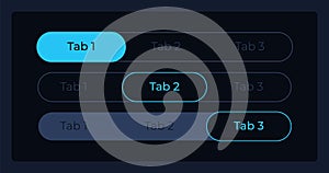 Tab bar menu UI elements kit