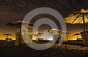 Empty Sofitel hotel by night, Taba, Egypt
