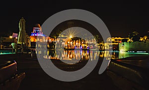 Empty Sofitel hotel by night, Taba, Egypt