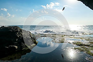 Tabanan - Cliffs on the shore of Tanah Lot Temple, Bali