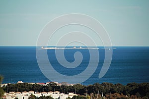 Tabarca Island view from the mountains of Alicante