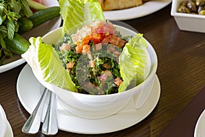 Tabbouleh Salad, Traditional Lebanese tabbouleh salad