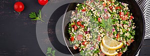 Tabbouleh salad. Traditional middle eastern or arab dish.